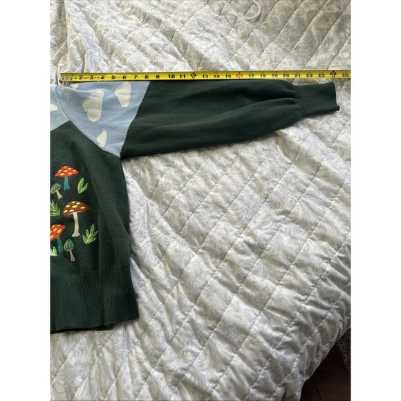 Unique Vintage Plus Size 4XL 22-24 Gnome In The Sky Cardigan Sweater Mushrooms - Picture 12 of 13